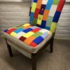 Newly Upholstered Small Bedroom Chair In New Zealand wool and Patchwork Design - Image 3