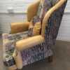 Vintage Duresta Wing Back Chair fully refurbished in Leather and Velvet - Image 4