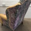 Vintage Duresta Wing Back Chair fully refurbished in Leather and Velvet - Image 3