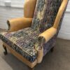 Vintage Duresta Wing Back Chair fully refurbished in Leather and Velvet - Image 7