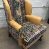 Vintage Duresta Wing Back Chair fully refurbished in Leather and Velvet - Image 8